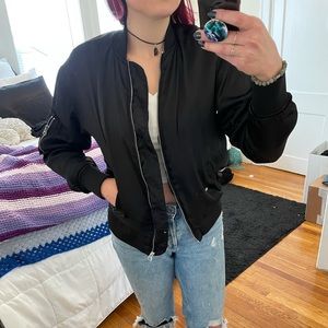 Black Bomber Jacket Medium